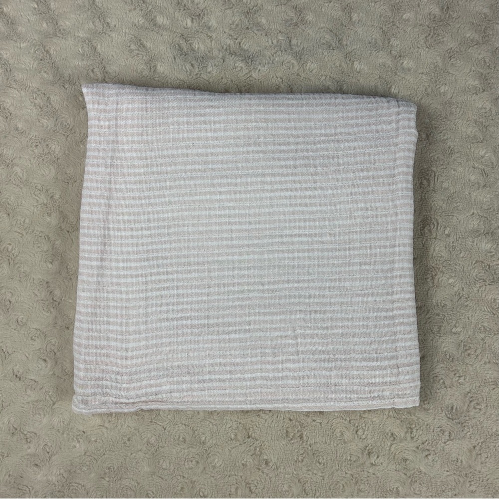 Kyle & Deena Pink White Stripes Baby Swaddle Blanket Muslin Cotton Thin